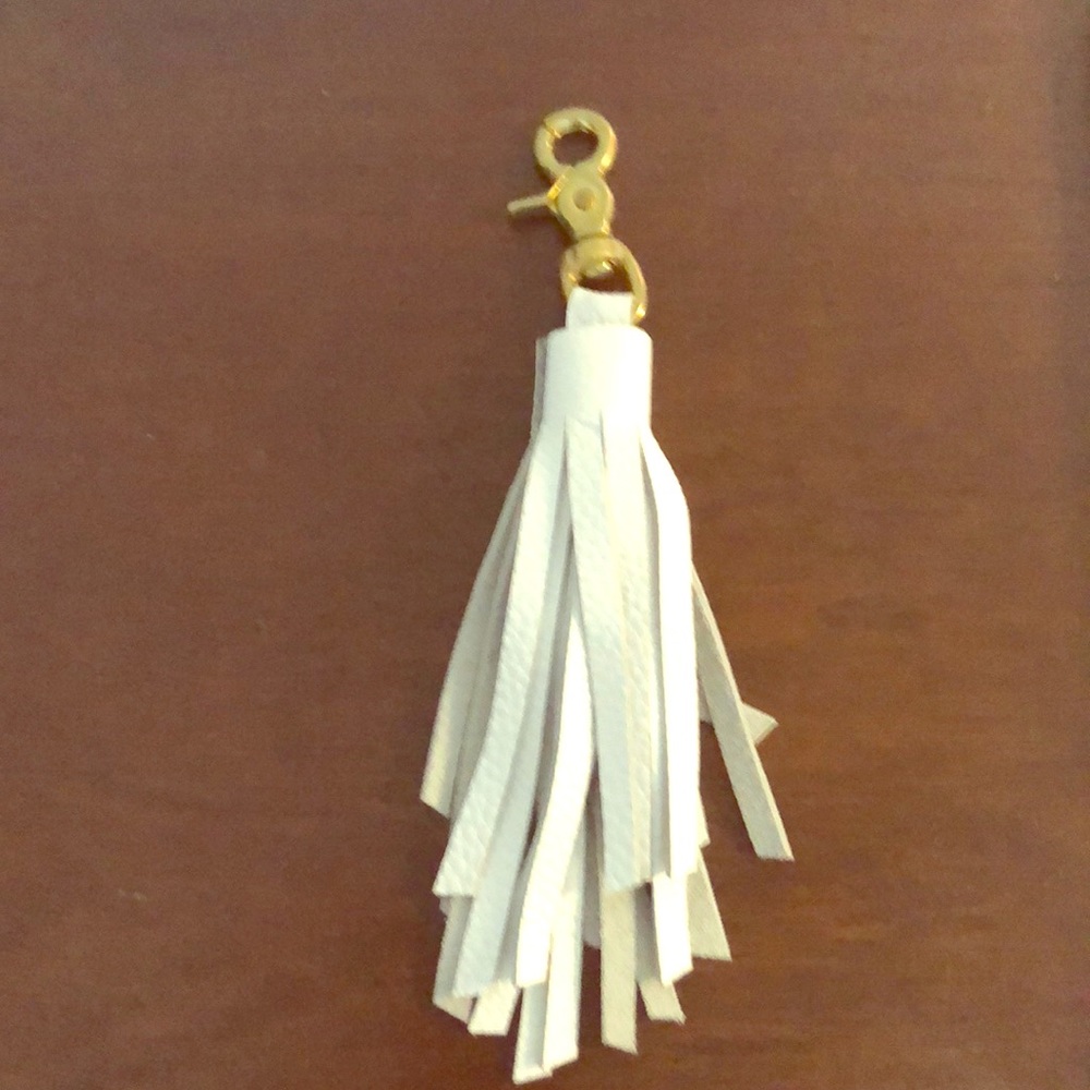 White Leather Tassel Hook